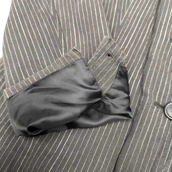 Women's J. JILL Pinstripe Linen Blend Jacket Blazer- Size M - Picture 7 of 11